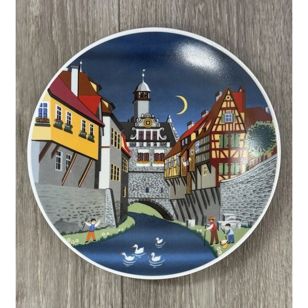 Vintage NOS German E&A BOCKLING Collector Plate MARKTBREIT Barbara Furstenhofer